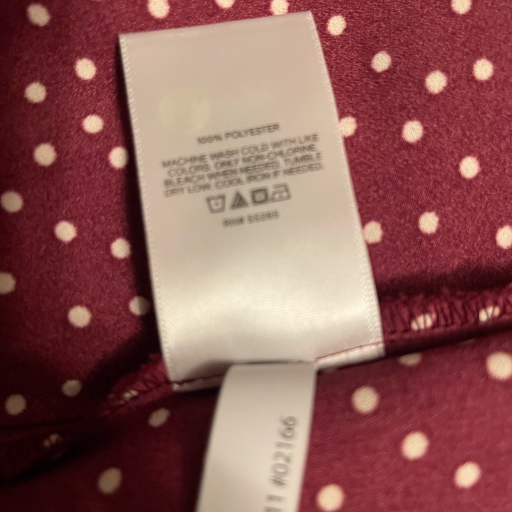 Express Maroon Blouse with Cream Dots - Picture 8 of 11